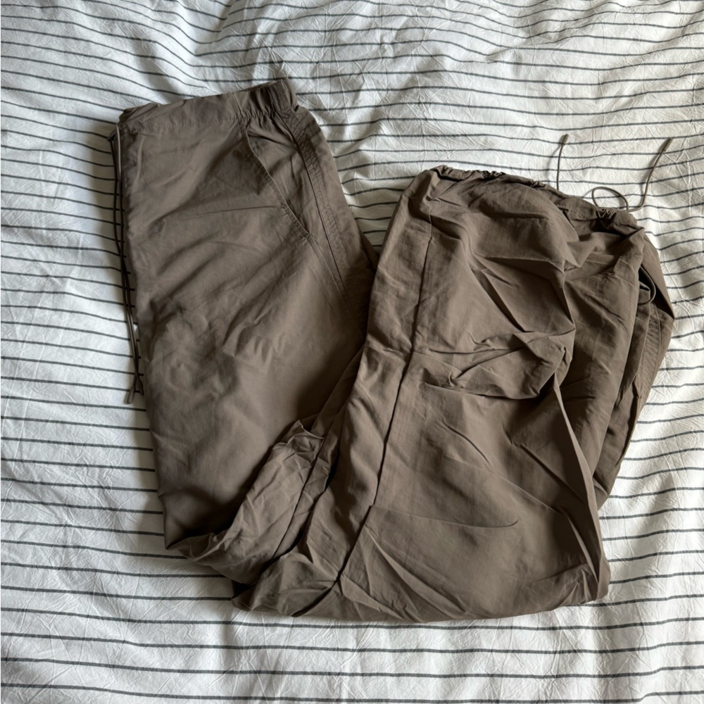 Zara brown parachute pants